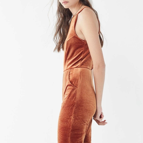 Burnt Orange Velvet Urban Outfitters Jumpsuit - Picture 4 of 6